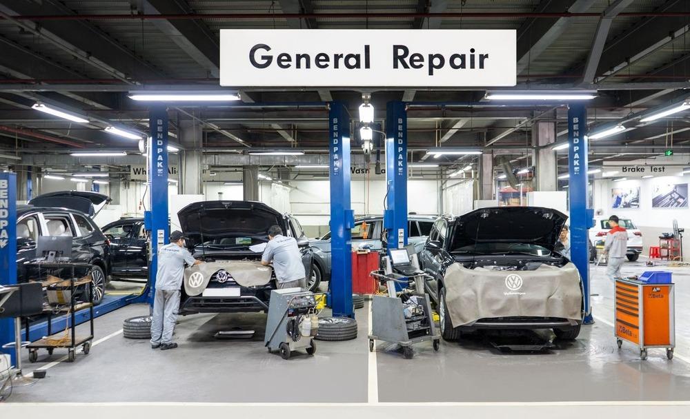 khu dich vu sua chua chung XƯỞNG DỊCH VỤ THEO TIÊU CHUẨN TOÀN CẦU TẠI VOLKSWAGEN PHÚ MỸ